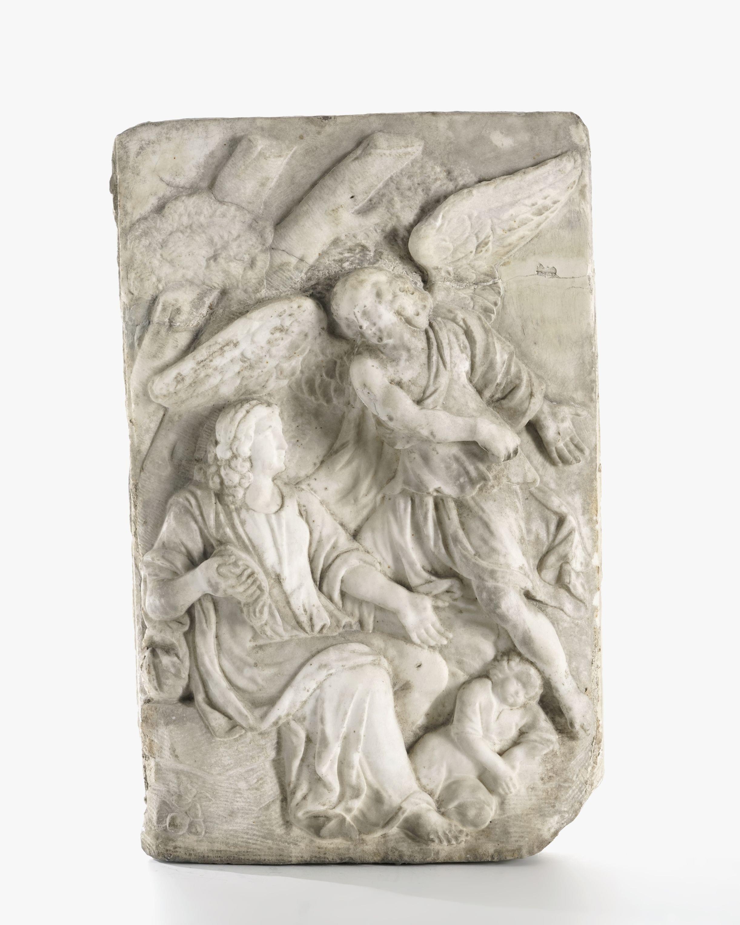 Bas-relief figurant une scène religieuse avec un ange, XVIIIe s